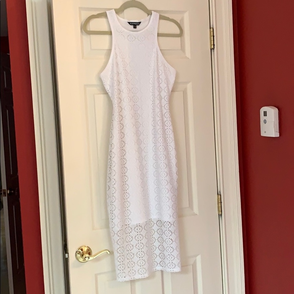 Express white eyelet dress